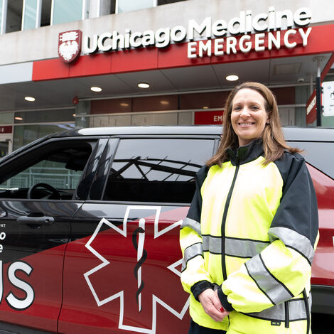 Katie Tataris and EMS Vehicle